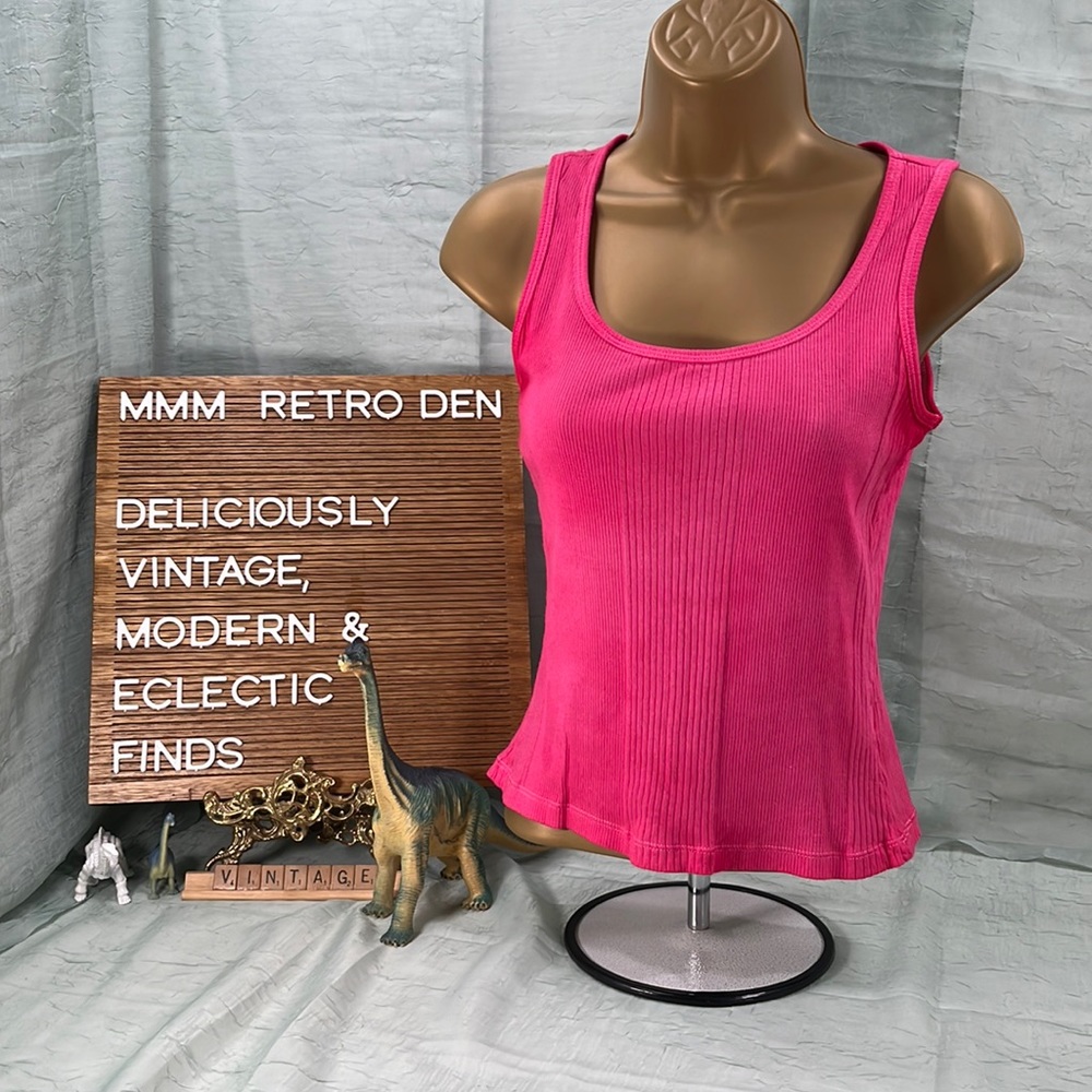 City DKNY Tank Top | Dark Pink Tie Dyed | Womens | Small